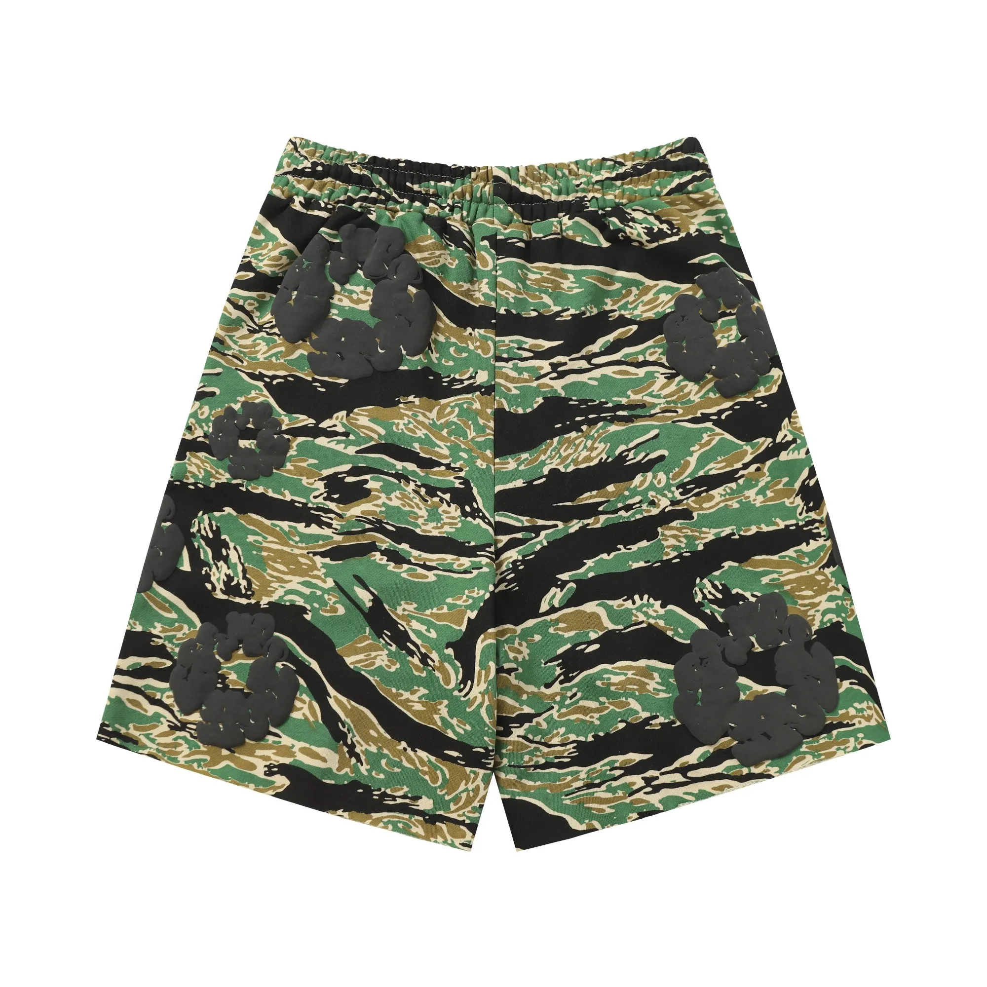 8208# DENIM TEARS Kapok European and American trendy brand high-quality foam flocking camouflage printed shorts Color Camouflage blue Camouflage powder Camouflage gray Camouflage apricot Camouflage green Size S-XL
